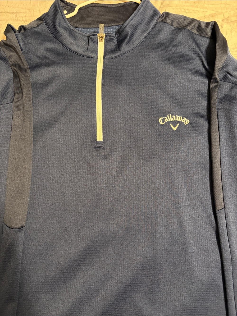 Callaway Navy Lightweight Quarter-Zip Performance Shirt Jacket with Contrast Zip